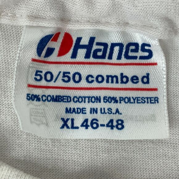 Vintage Don't Touch My Tubes Comal River T Shirt Mens Large 80s Texas USA White - Picture 7 of 8